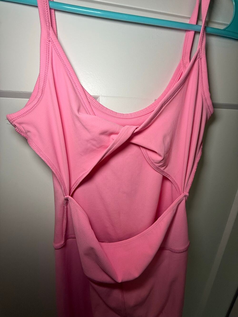 All in Motion Pink Cutout Back Ribbed Unitard Jumpsuit Women’s Medium